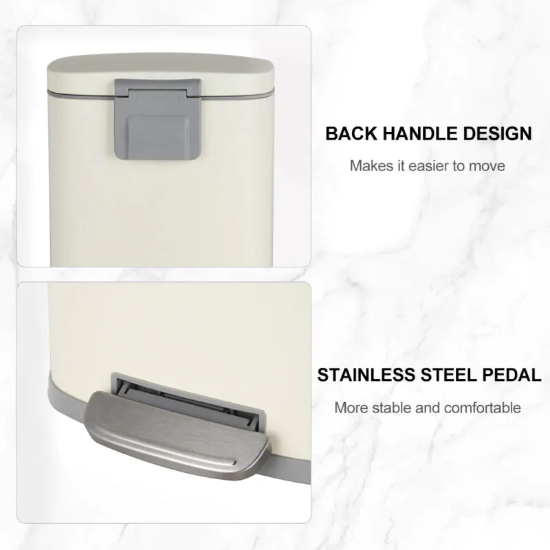 5/12/30L stainless steel trash can with manual foot lever wbs007 - Image 6
