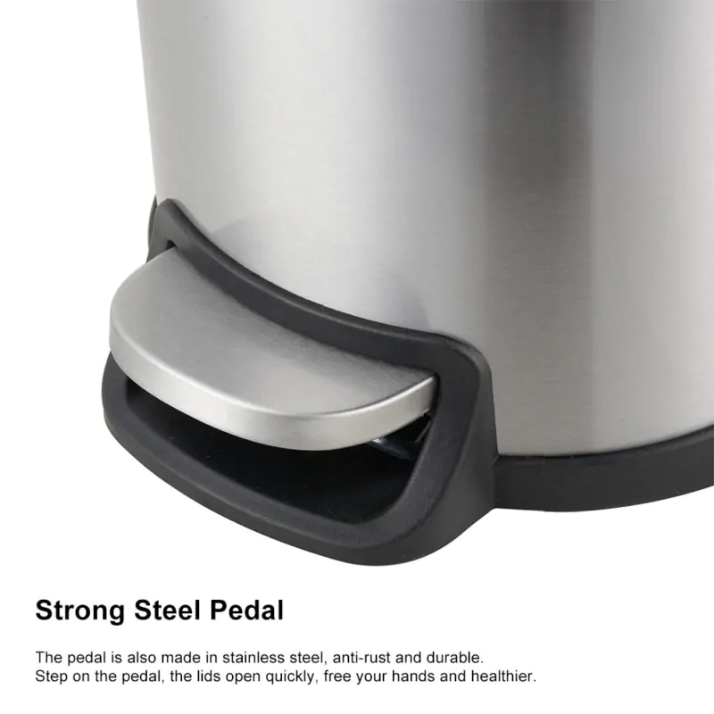 Smudge Resistant Trash Can with Foot Pedal WBS013 - Image 3