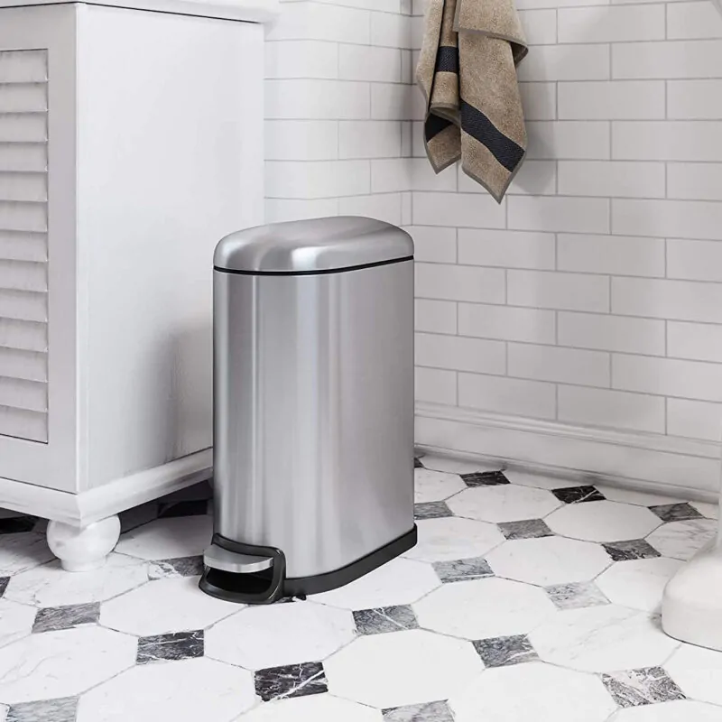 Smudge Resistant Trash Can with Foot Pedal WBS013