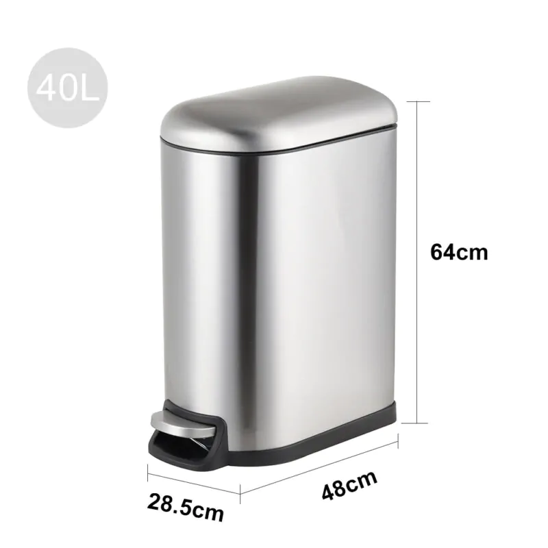 Smudge Resistant Trash Can with Foot Pedal WBS013 - Image 5