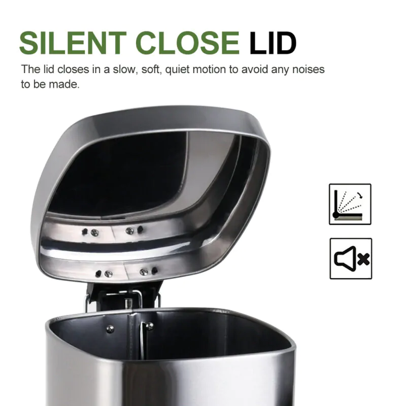 Stainless Steel Trash Can with Foot Pedal  WBS014 - Image 3