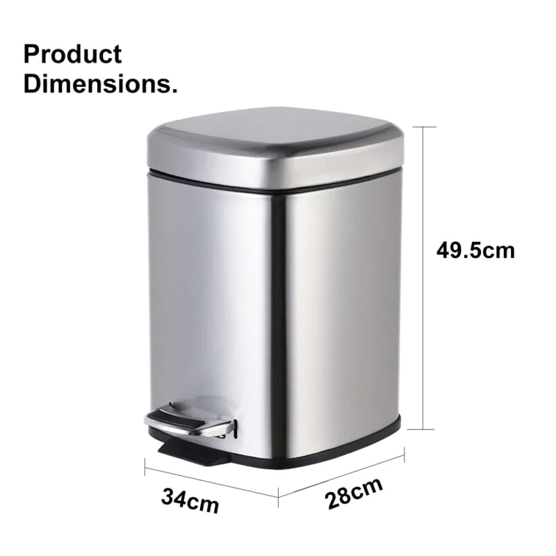 Stainless Steel Trash Can with Foot Pedal  WBS014 - Image 7