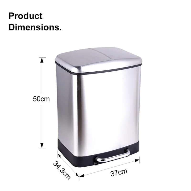Stainless Steel Foot Step Trash Can with Lid WBS019 - Image 3