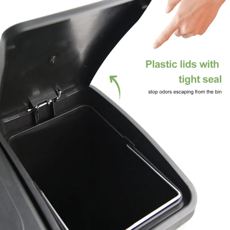 2 x 4 Gal (2 x 15L)Steel Pedal trash can with Lid WBS029 - Image 5