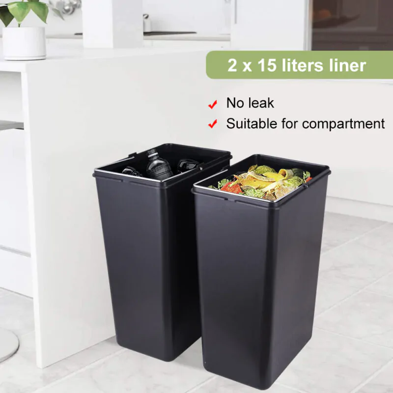 2 x 4 Gal (2 x 15L)Steel Pedal trash can with Lid WBS029 - Image 7