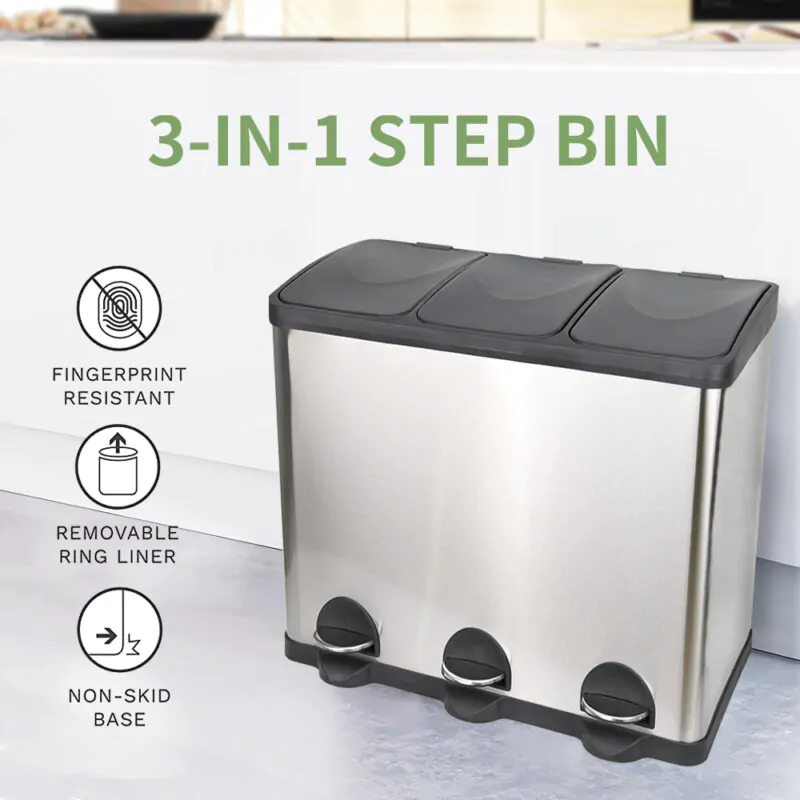 60l Trash Can Pedal  Stainless Steel Lid  Wbs034 - Image 2