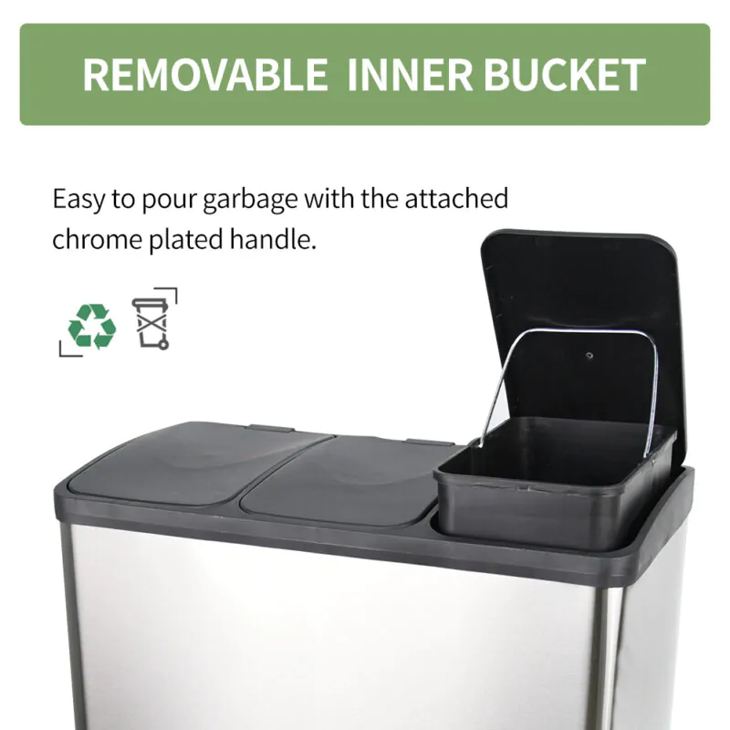 60l Trash Can Pedal  Stainless Steel Lid  Wbs034 - Image 7