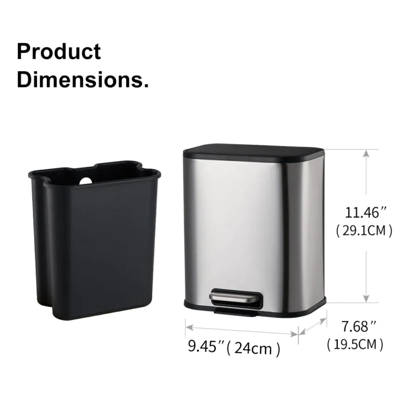 Stylish design stainless steel pedal bin WBS105 - Image 3