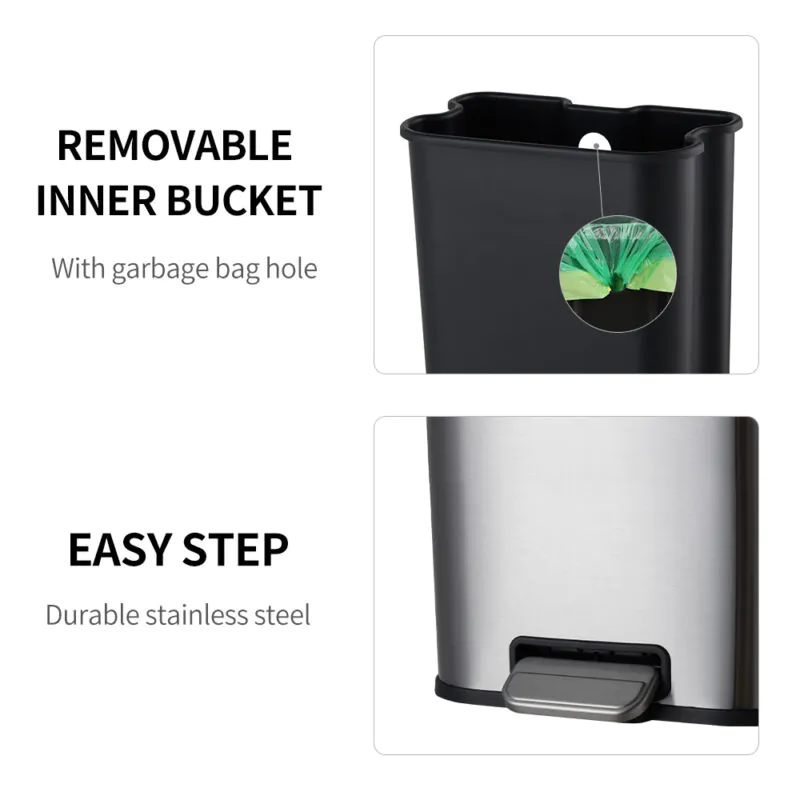 Stylish design stainless steel pedal bin WBS105 - Image 4