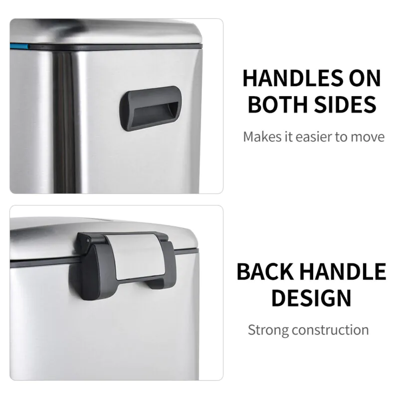 20L+20L Dual Compartment Kitchen Recycle Trash Can - Image 6