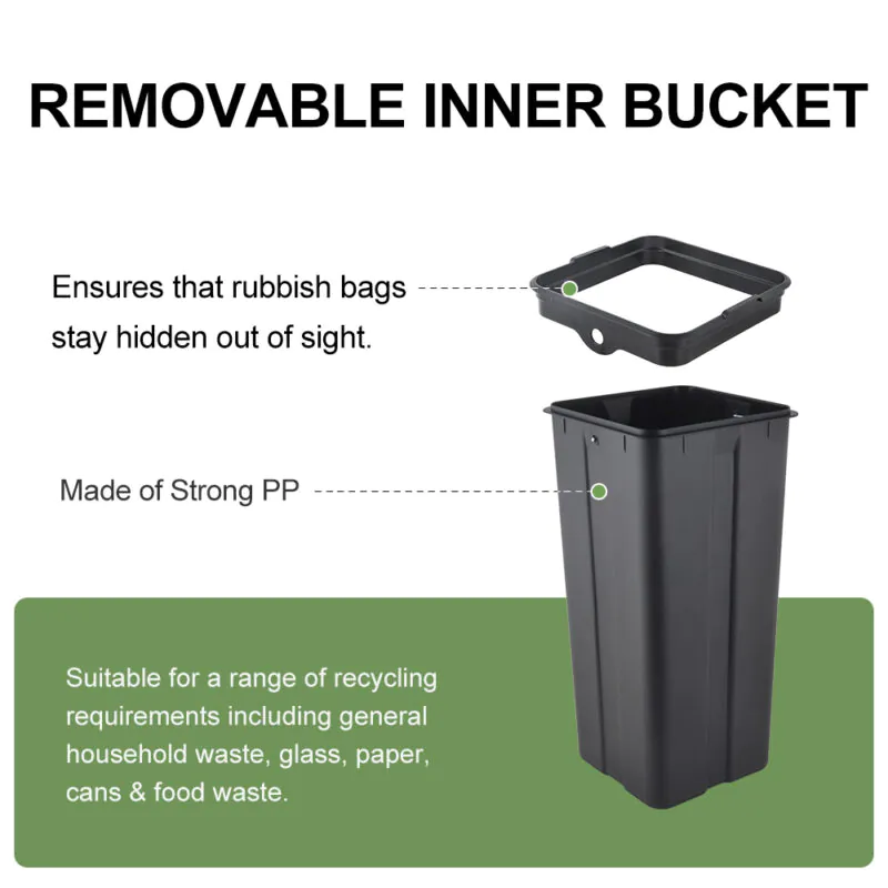 Dual Compartment Recycling Kitchen Step Trash Can with Soft-Close Lid - Image 6