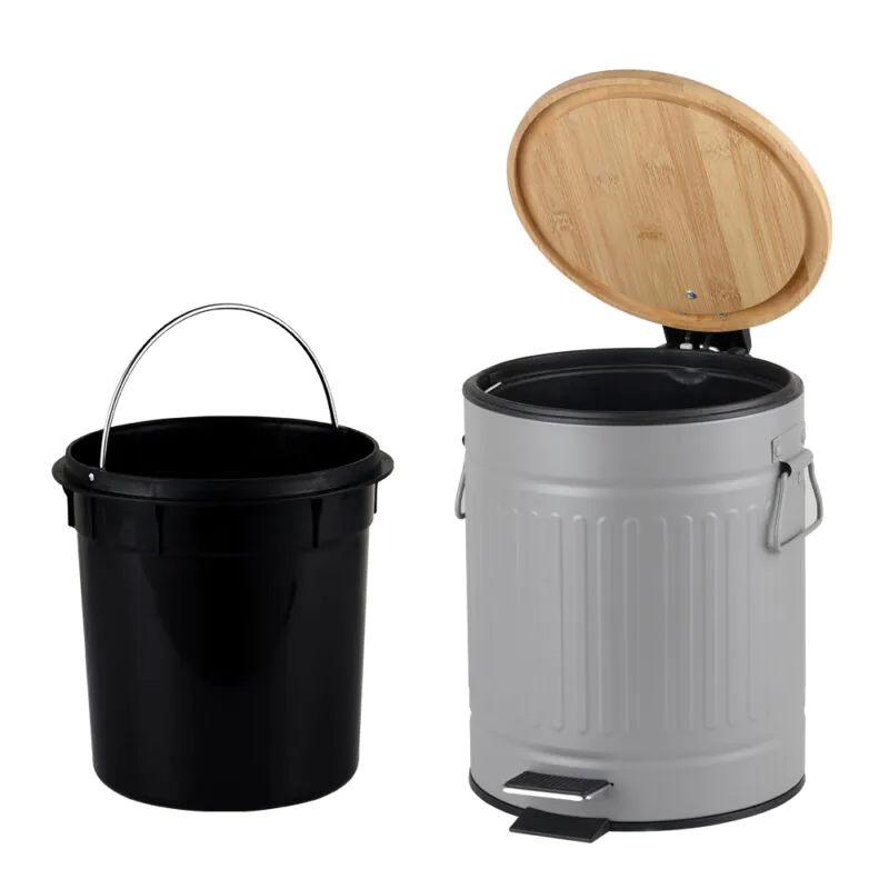 Eco-friendly Pedal Waste Bin With Bamboo Lid-WBR004