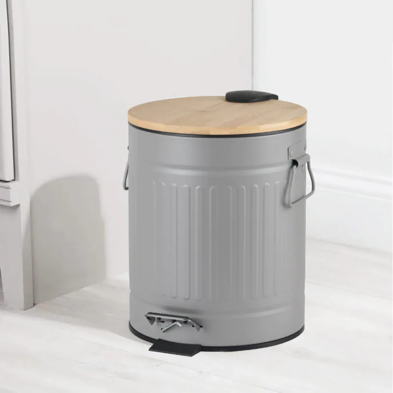 Eco-friendly Pedal Waste Bin With Bamboo Lid-WBR004 - Image 10