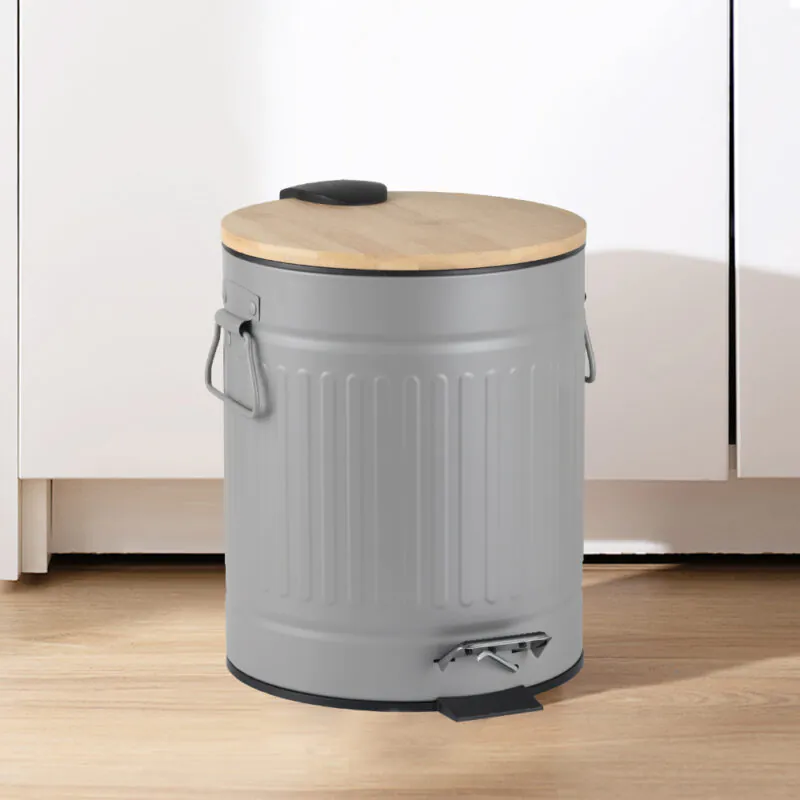 Eco-friendly Pedal Waste Bin With Bamboo Lid-WBR004 - Image 11