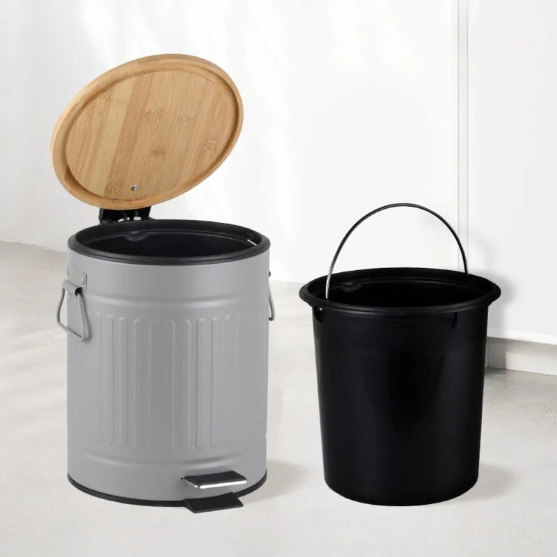 Eco-friendly Pedal Waste Bin With Bamboo Lid-WBR004 - Image 12