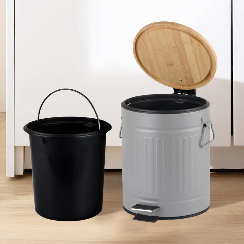 Eco-friendly Pedal Waste Bin With Bamboo Lid-WBR004 - Image 13