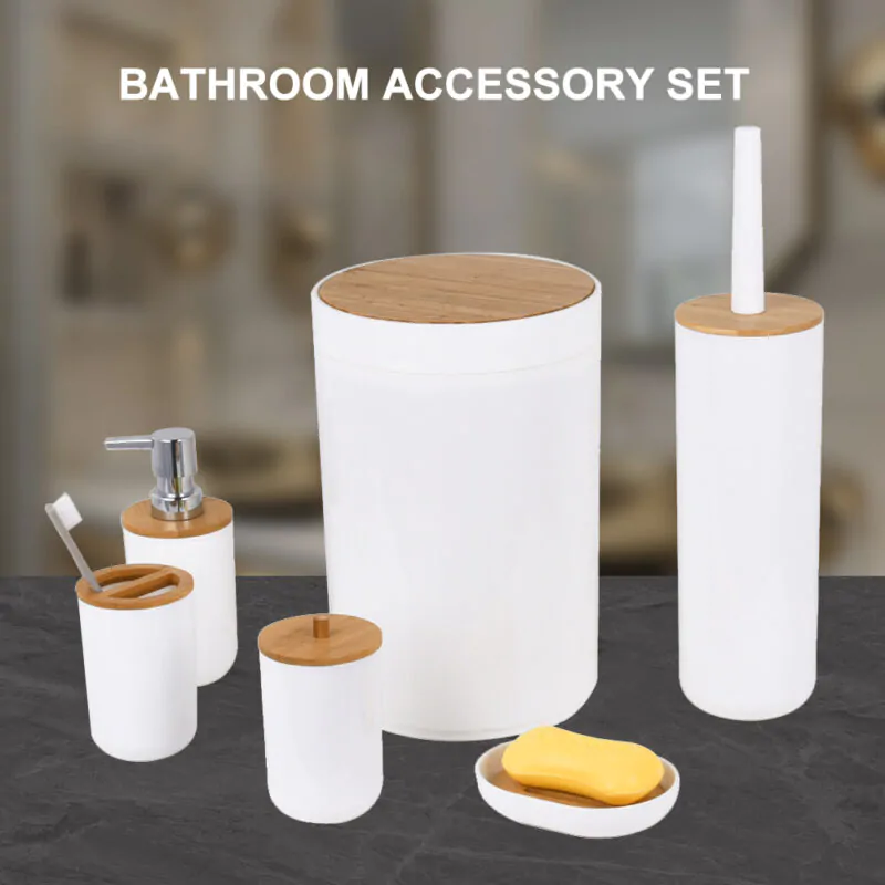 Bathroom Accessories 6PCS White PP Set BA037S08 - Image 2