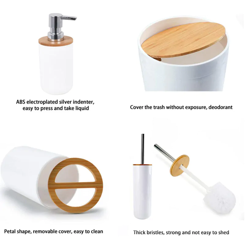 Bathroom Accessories 6PCS White PP Set BA037S08 - Image 3