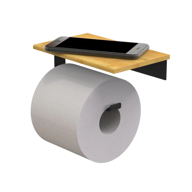 Bathroom Toilet Roll Paper Holder with Phone Shelf TH028B - Image 3