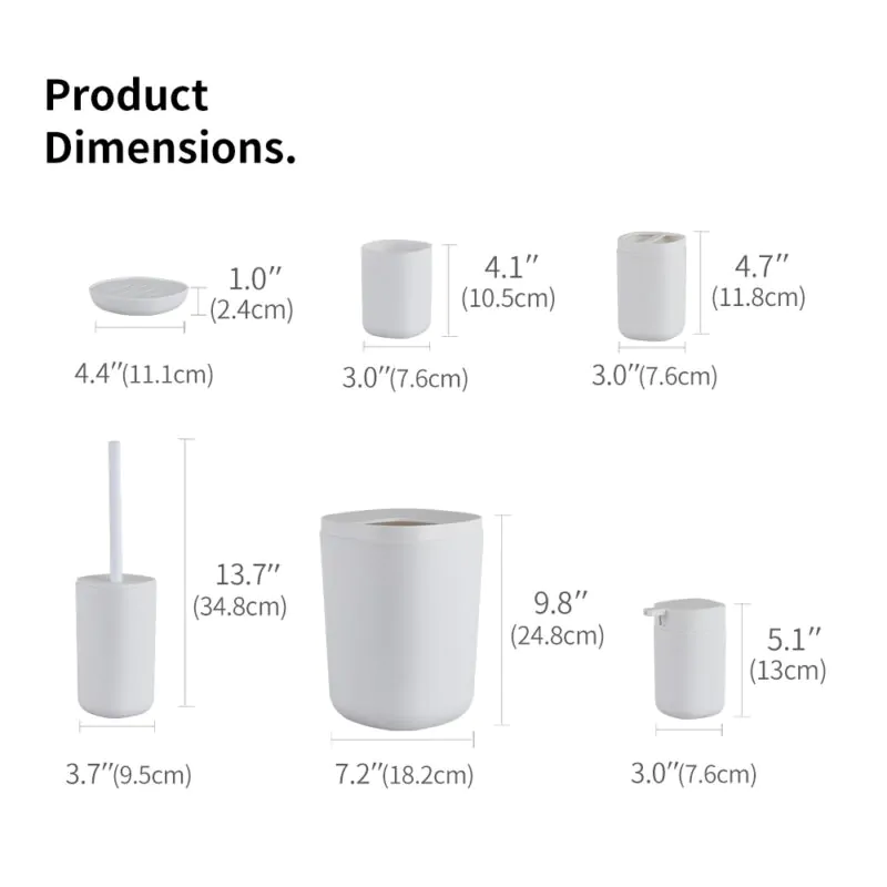 Bathroom Accessories White Bathroom Sets 6 sets BA001S06 - Image 4