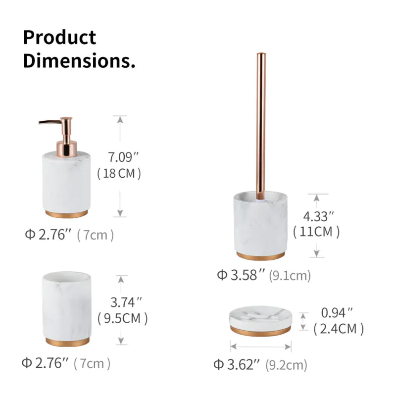 4Pcs Plastic Home Accessories Set BA014S04 - Image 3