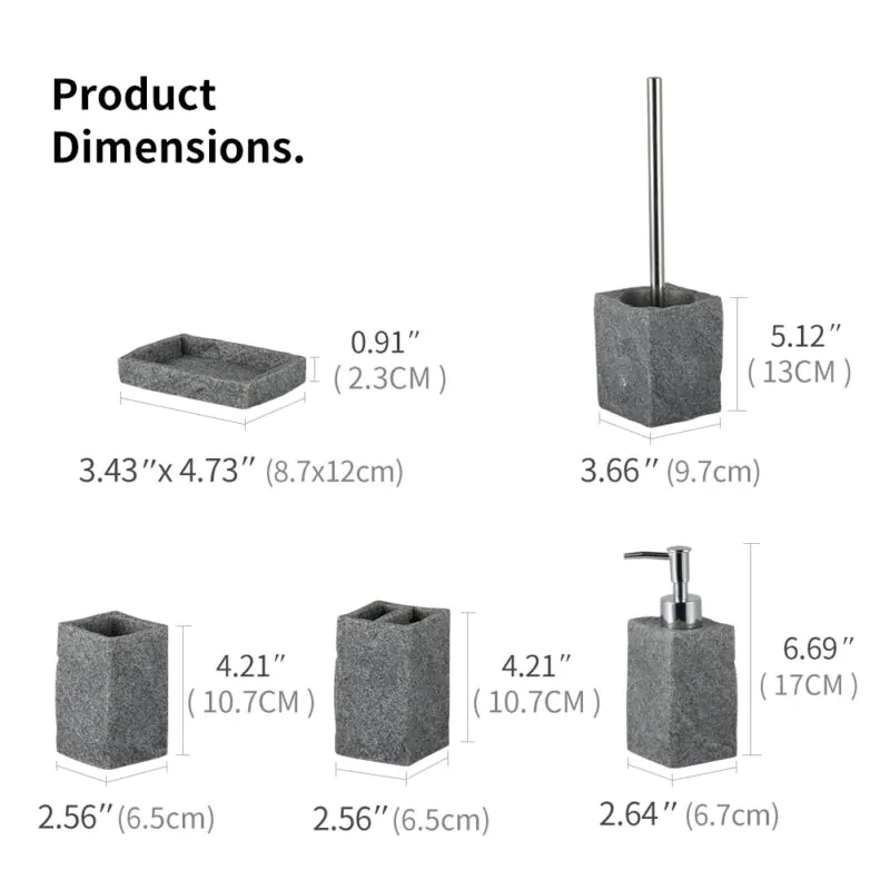 Bathroom accessories Resin 5 piece Sets BA016S05 - Image 3