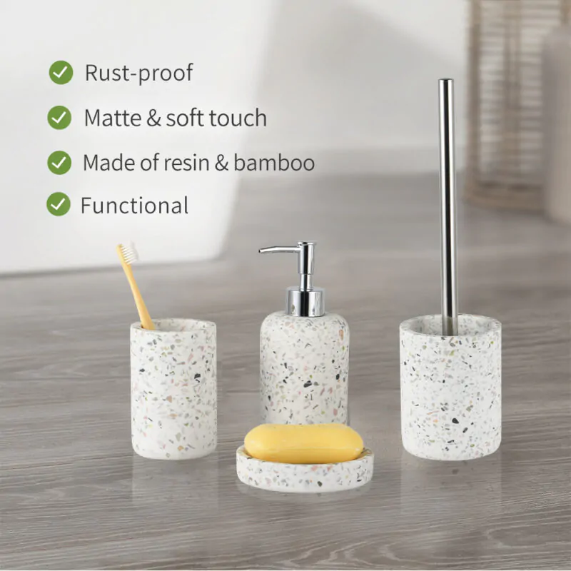Bathroom Accessories 4 PCS Set Resin BA018S04 - Image 2
