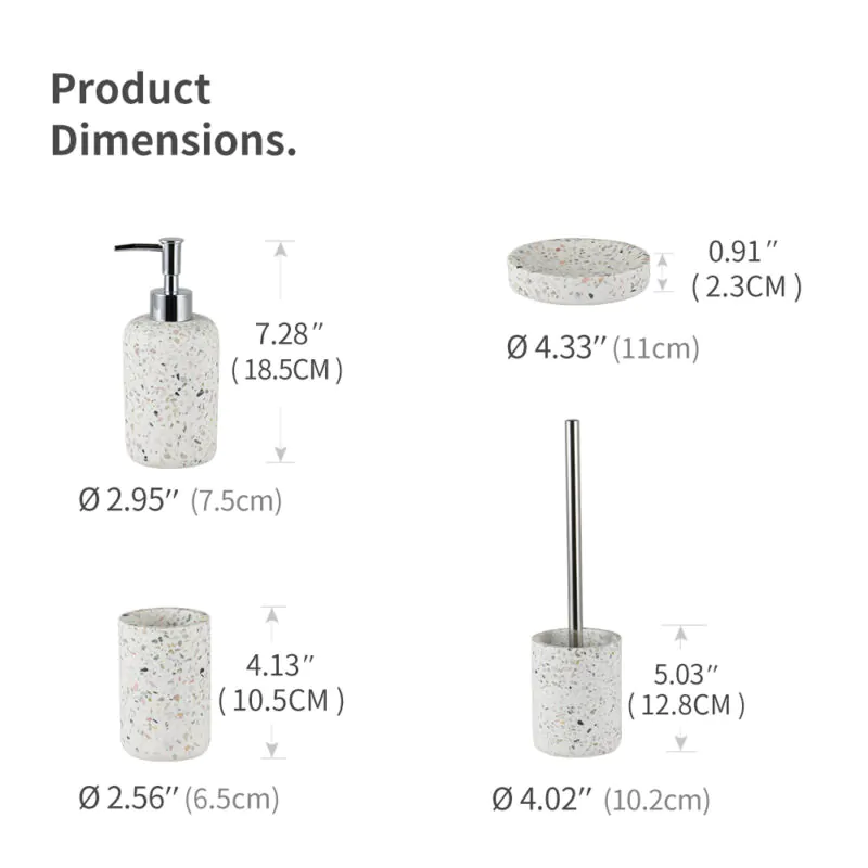 Bathroom Accessories 4 PCS Set Resin BA018S04 - Image 3