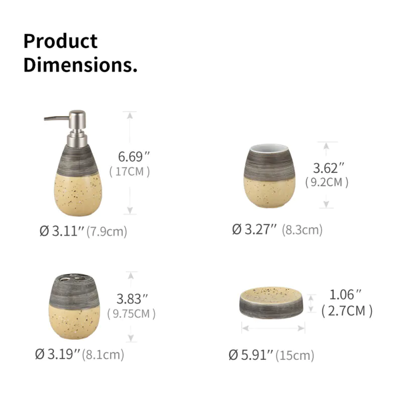 4 Pieces Bathroom Sets Accessories BA020S04 - Image 3