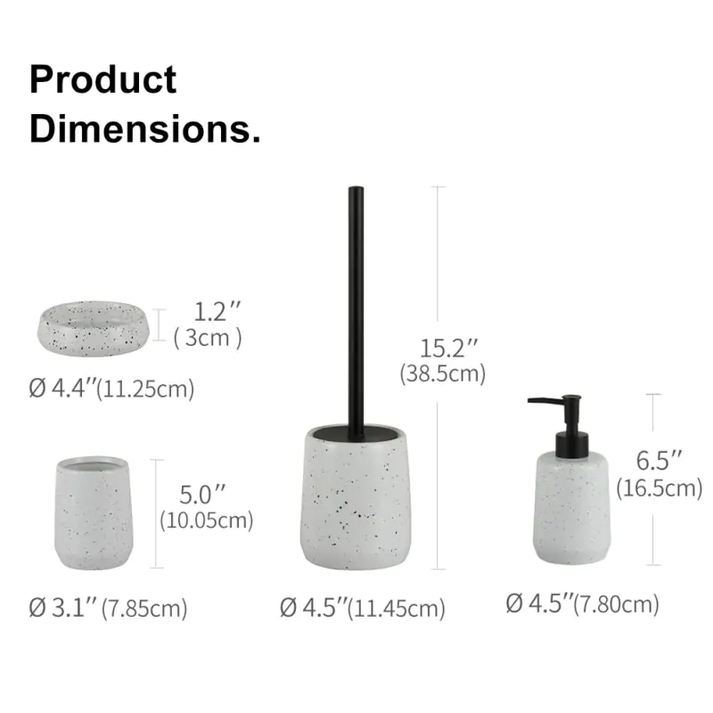 Bathroom Resin Accessories 4PCS Set BA021S04 - Image 3
