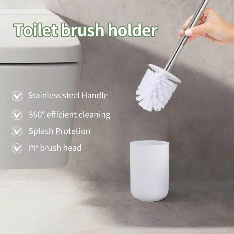 White Color Plastic Toilet Accessories 5 PCS Set BA184S05 - Image 2