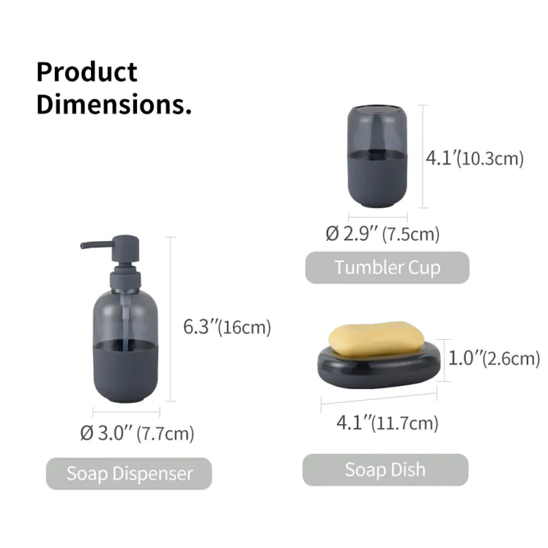 Hand Sanitizer Bottle Soap Dispenser 3 PCS Set BA186S03 - Image 3