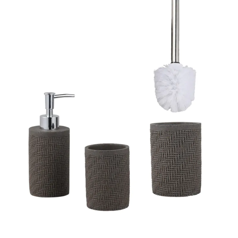 Gray Color Resin Bathroom Accessories Set BA191S03 - Image 4
