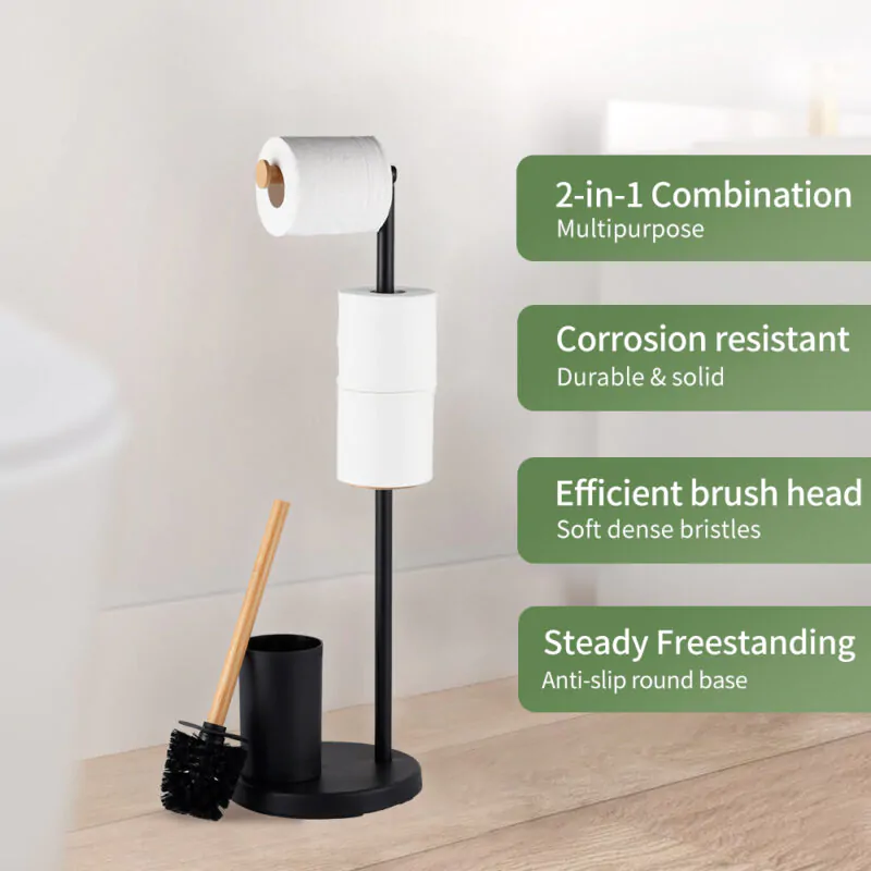 Toilet Paper Holder with Toilet Brush Holder BTH020 - Image 2