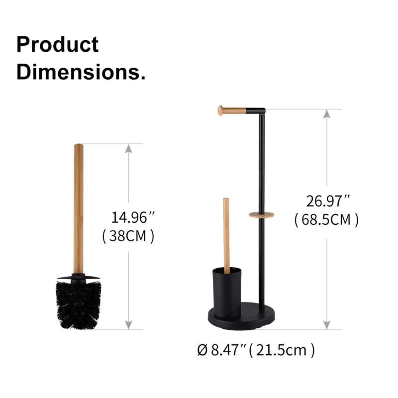 Toilet Paper Holder with Toilet Brush Holder BTH020 - Image 4