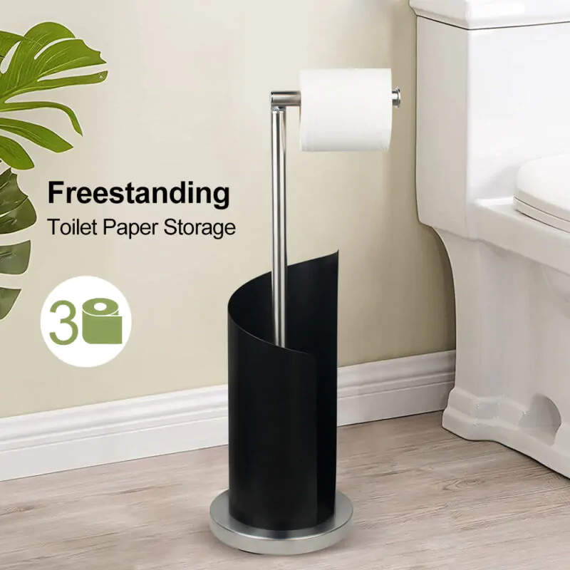 Toilet Paper Holder Stand with Storage Shelf BTH029 - Image 2
