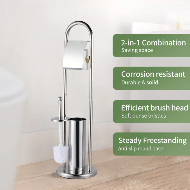 Toilet Paper Holder Stand with Holder Reserve Area BTH030 - Image 2