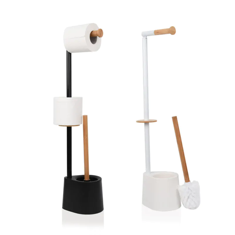 Stainless Steel Toilet Paper Holder Stand with Bristle BTH041