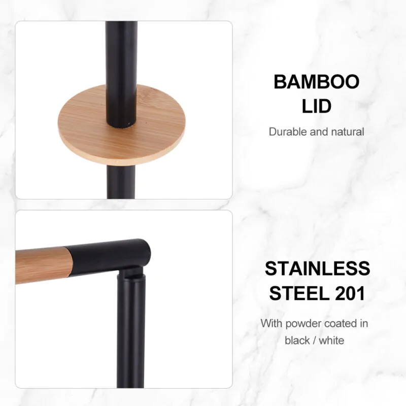 Stainless Steel Toilet Paper Holder Stand with Bristle BTH041 - Image 5
