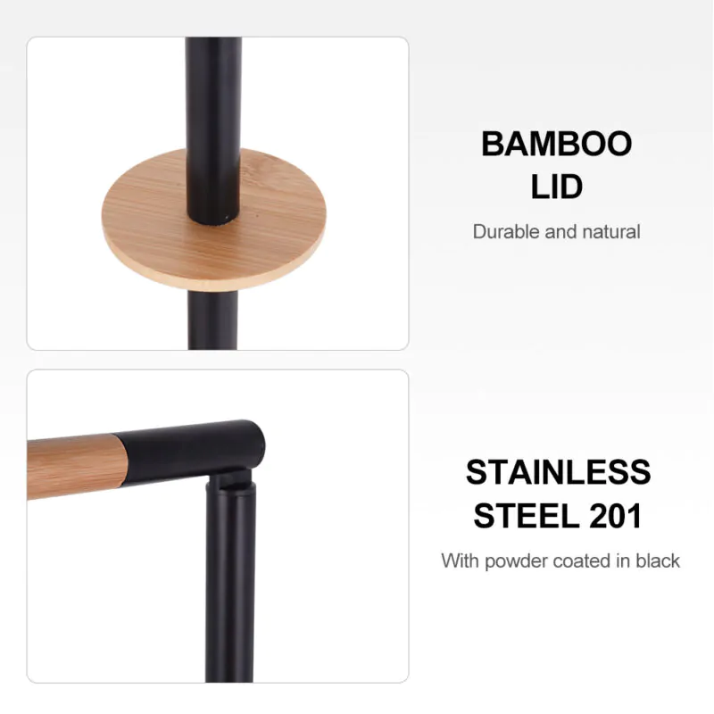 304 Stainless Steel Tissue Holder Black Toilet Paper Holder with Toilet Brush BTH047 - Image 6