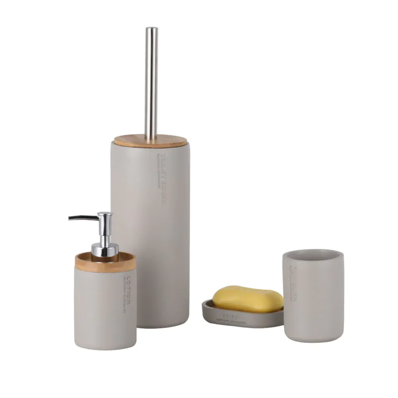 Gray Color Resin Bathroom Accessories BA171S04