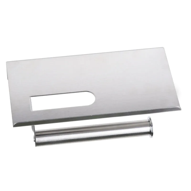 Silver Toilet Paper Holder Wall Hanging with Phone Shelf TH023B - Image 4