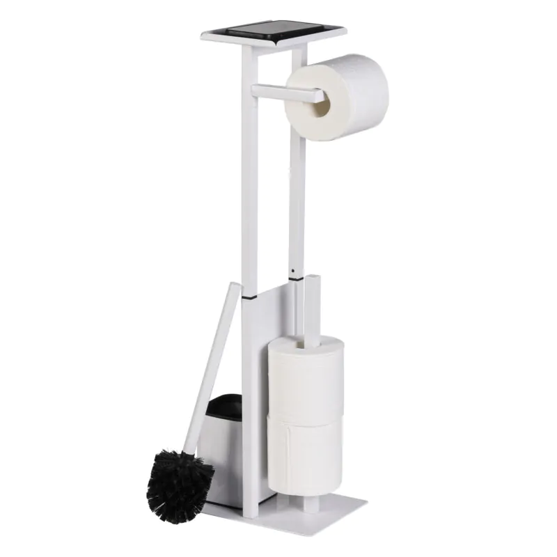 Bathroom Toilet Roll Paper Holder with Toilet Brush and Phone Shelf BTH090 - Image 2