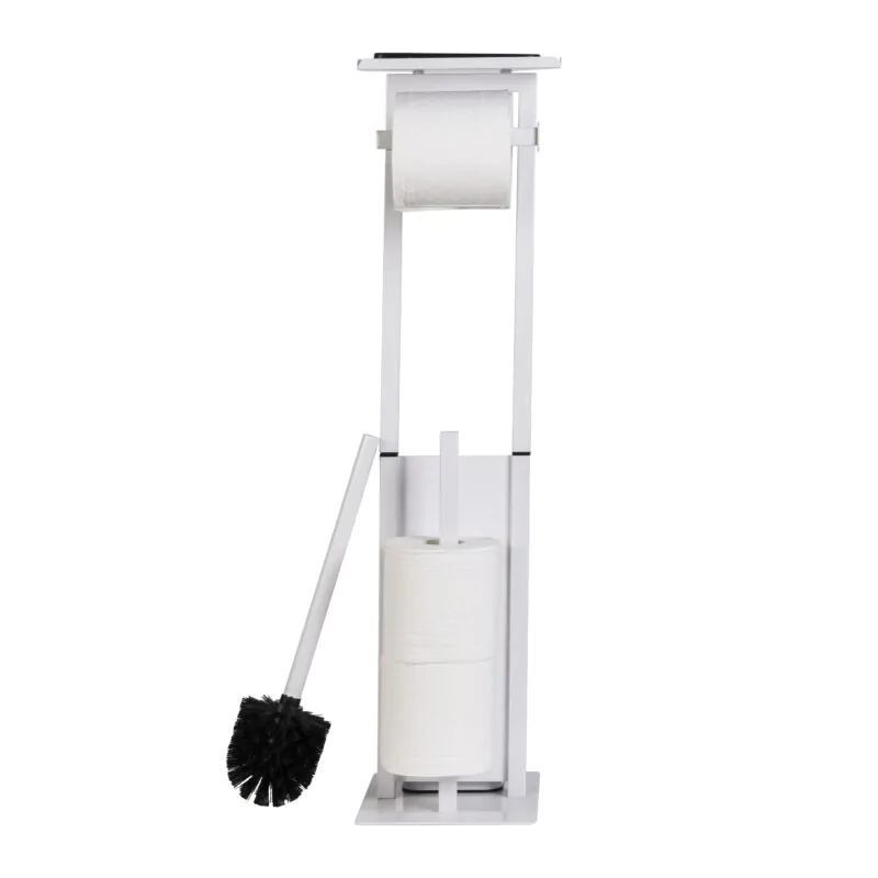 Bathroom Toilet Roll Paper Holder with Toilet Brush and Phone Shelf BTH090 - Image 3