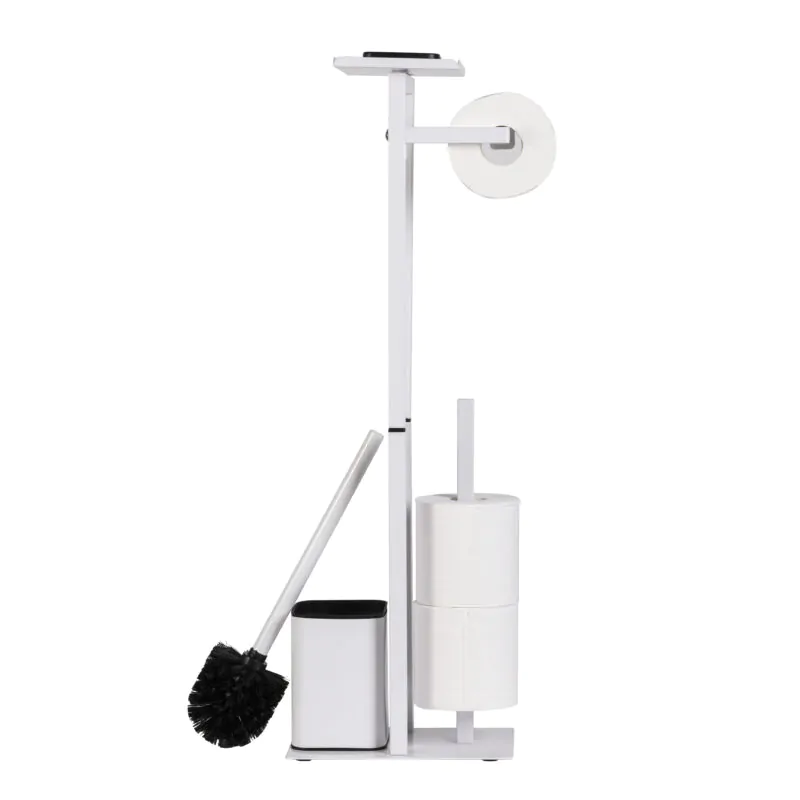 Bathroom Toilet Roll Paper Holder with Toilet Brush and Phone Shelf BTH090 - Image 4