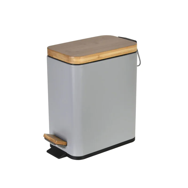 Dust Bin With Bamboo Lid WBS075