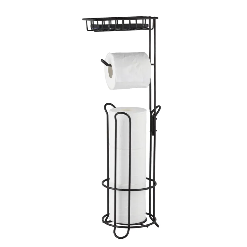 Bathroom Toilet Roll Paper Holder with Phone Shelf BTH091 - Image 2