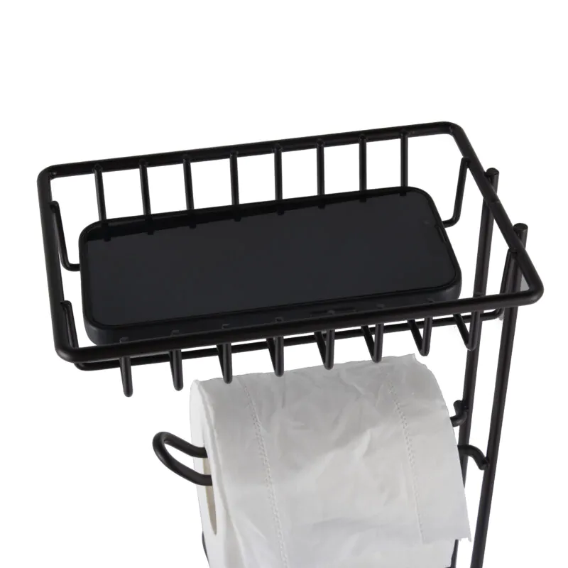 Bathroom Toilet Roll Paper Holder with Phone Shelf BTH091 - Image 3