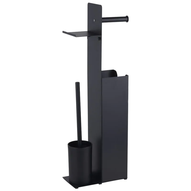 Toilet Roll Paper Holder with Toilet Brush and Phone Shelf BTH067
