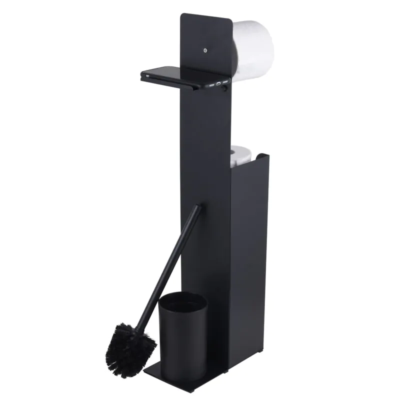Toilet Roll Paper Holder with Toilet Brush and Phone Shelf BTH067 - Image 5